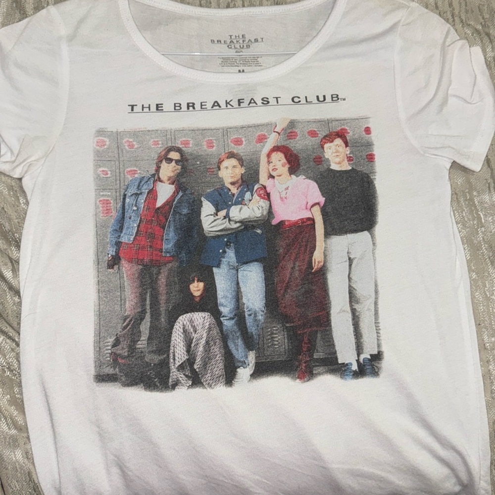 White Short Sleeve Graphic Tee The Breakfast Club